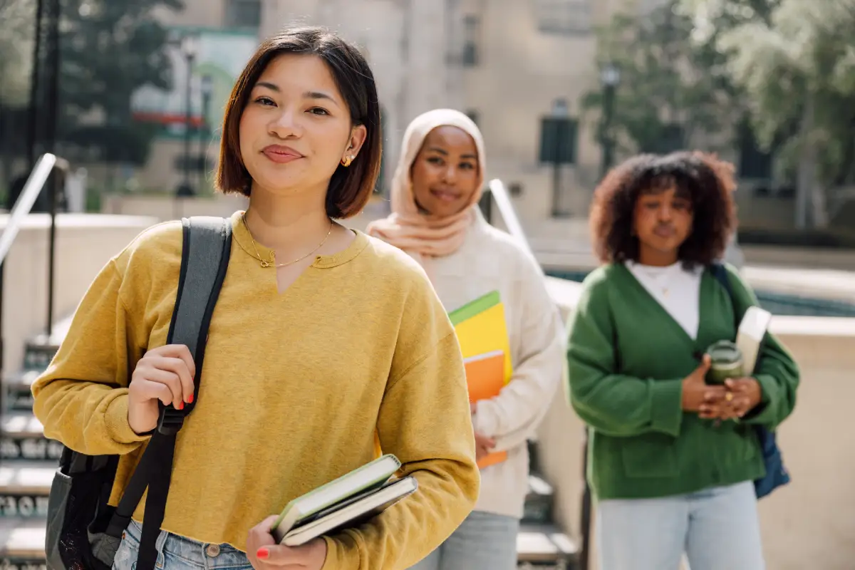 A multicultural group of students representing inclusivity and learning in academia.