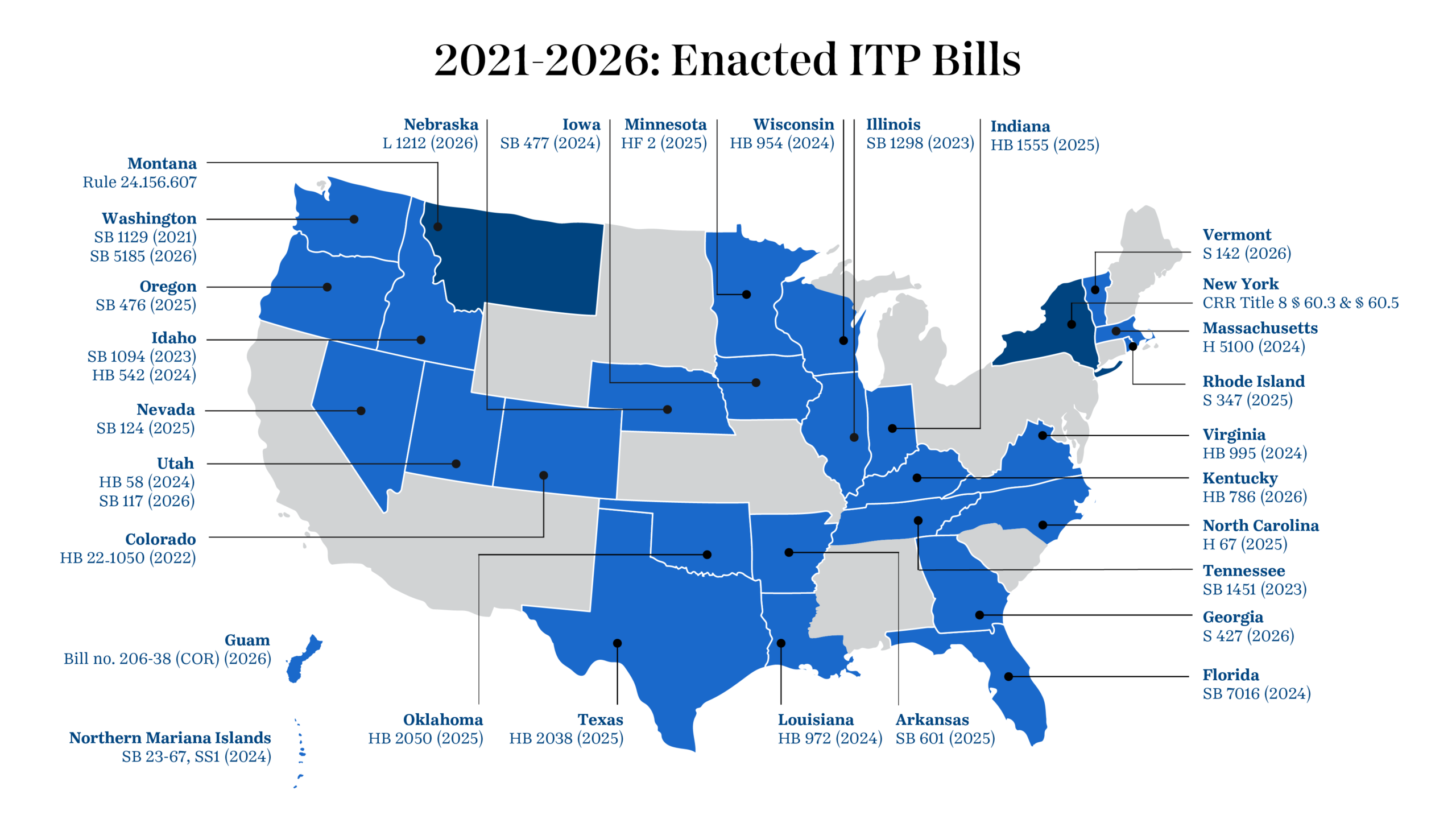 2021-2026: Enacted ITP Bills Map