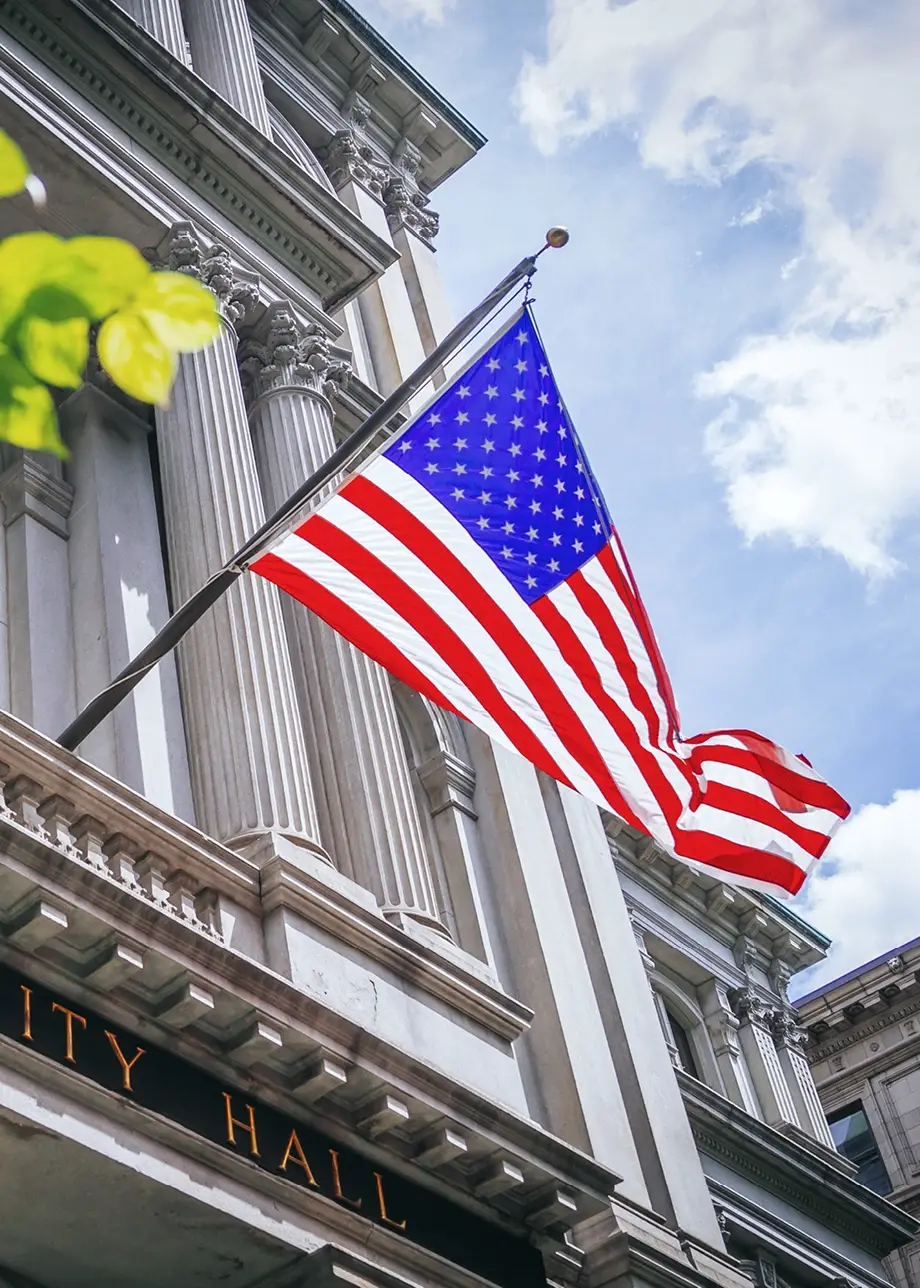 A photo of the American flag
